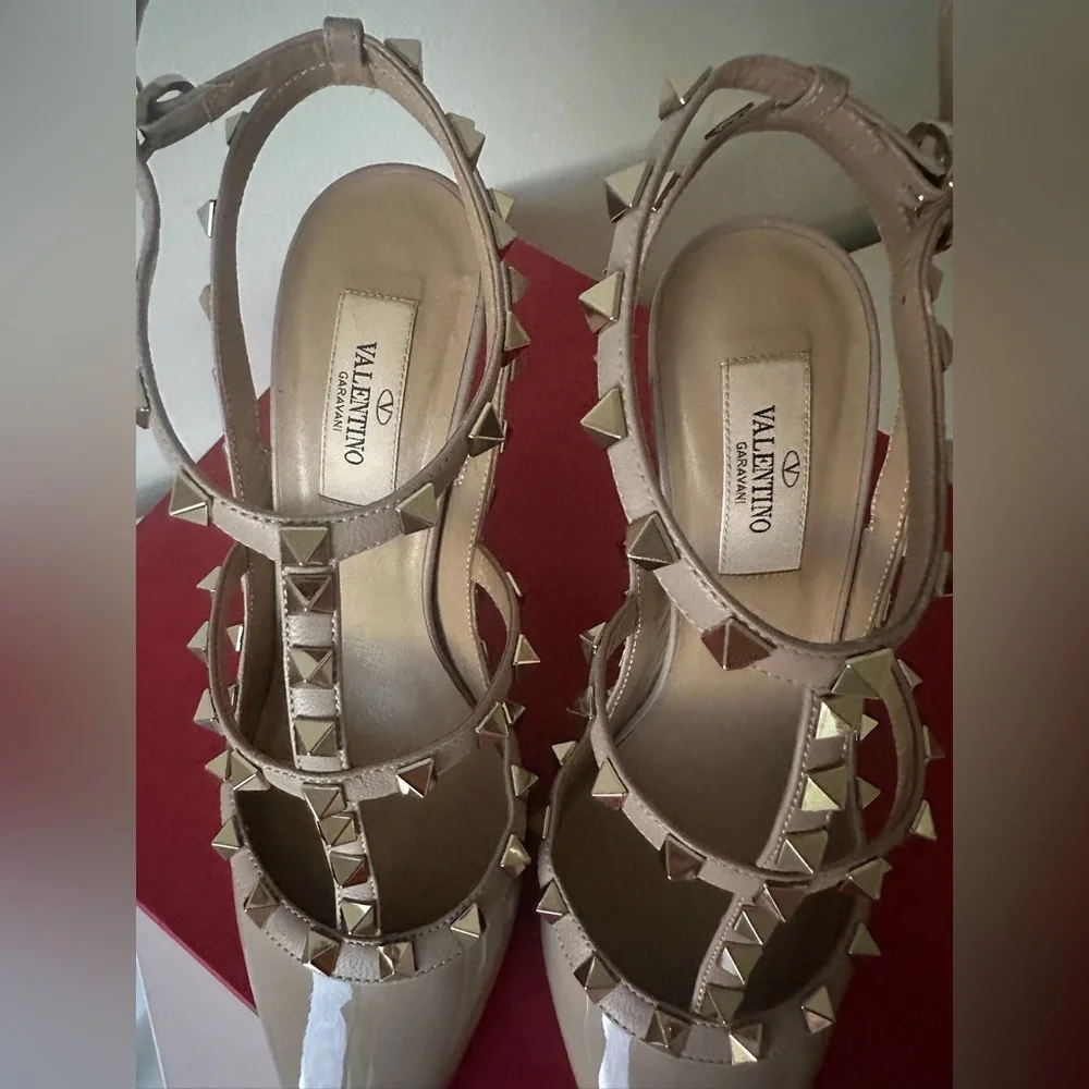 Valentino Rockstud Ankle Strap Pump 100 Mm Size 37 Poudre - Picture 3 of 8